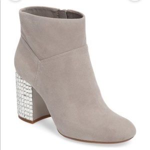 Michael Kors Beige Suede Rhinestone Booties